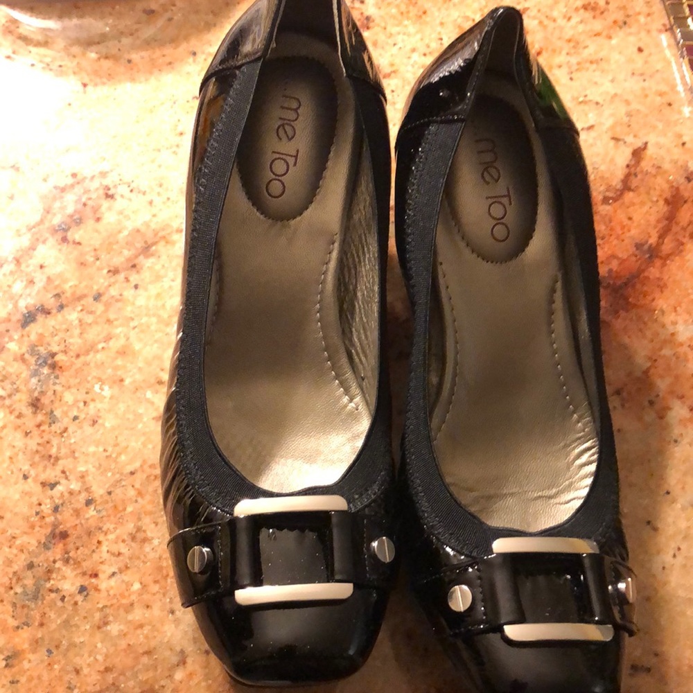 Black Patent Leather with Silver Buckle, 10 (US)